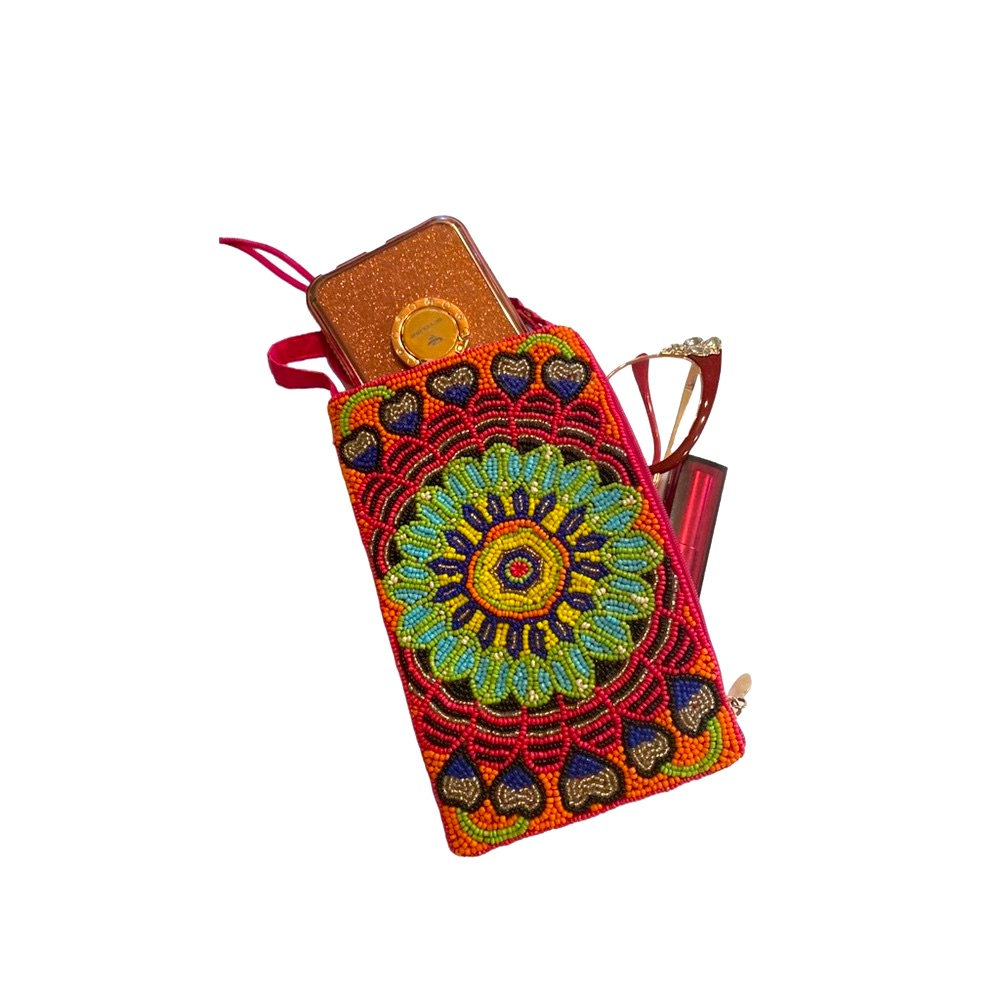 Womens Martini Club Bag Beaded Side Pocket With Zipper